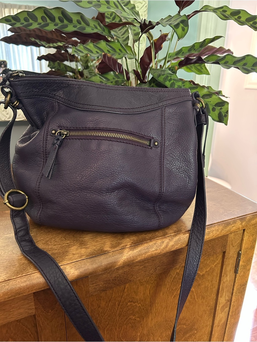 Vintage The Sak pebbled leather slouchy hobo bag in a rich deep plum